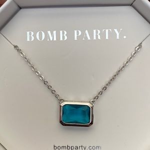 Ocean blue topaz. Rhodium. Does not include Bomb party box. NWOT